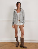 Image of Kit Cinched Waist Hoodie in Grey Marl