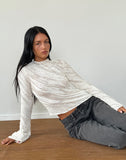 Image of Kittie Long Sleeve Top in Textured Ivory