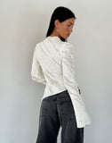 Image of Kittie Long Sleeve Top in Textured Ivory