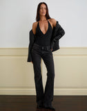 Image of Kitty Deep Plunge Bodysuit in Black