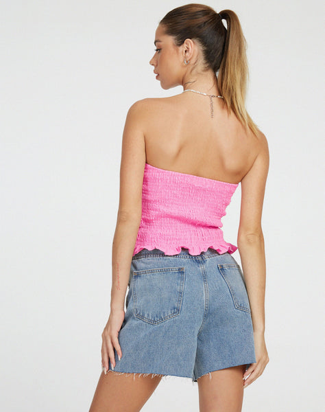 image of Kiyo Bandeau Top in Bubblegum