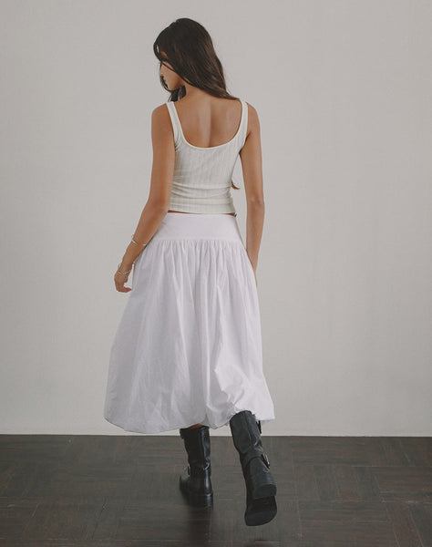 Image of Kiyono Maxi Skirt in Poplin White