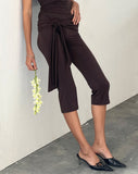 Image of Effy Capri Trousers with Wrap Waistband in Mocca