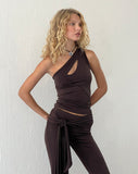 Image of Klariza One Shoulder Top in Mocca