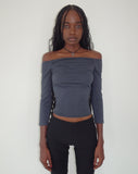 Image of Koby Off Shoulder Bardot Top in Ocean Storm