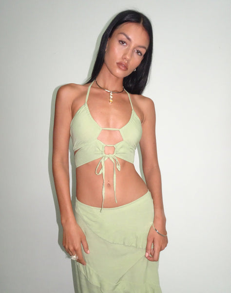 Image of Koen Cut Out Top in Mint Sage