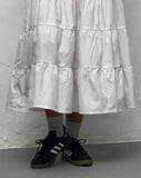 Image of Koizumi Tiered Maxi Dress in Poplin White