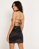 image of Kozumi Bandeau Mini Dress in Satin Black