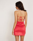 image of Kozumi Bandeau Mini Dress in Satin Red