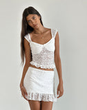 Image of Krecia Mini Skirt in Lace Ivory