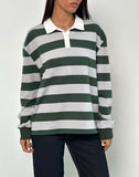 Image of Kumara Rugby Shirt in Green, Khaki and White