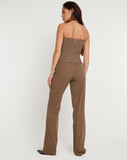 Image of Kyana Corset Top in Pinstripe Brown