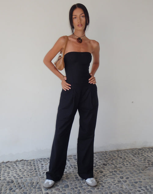 image of MOTEL X JACQUIE Kyaria Bandeau Jumpsuit in Black