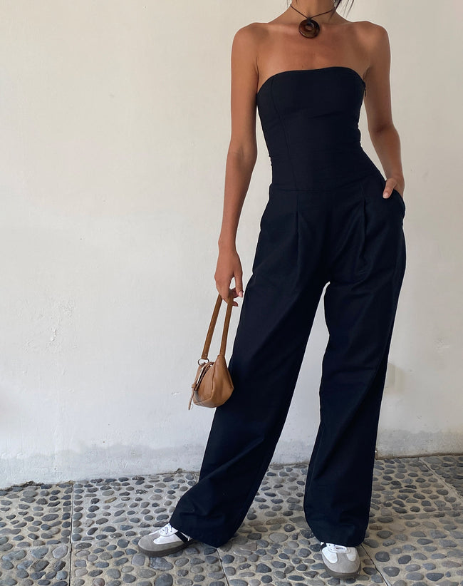 image of MOTEL X JACQUIE Kyaria Bandeau Jumpsuit in Black