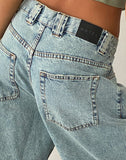 image of Low Rise Skater Short in Bleach Denim