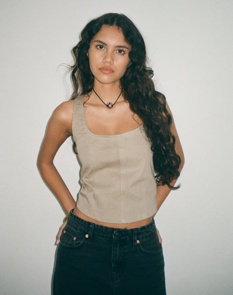 image of Kye Corset Top in Ash Grey