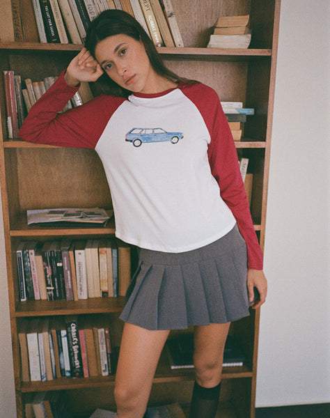 Image of Kyiato Top in Adrenaline Red Car Print