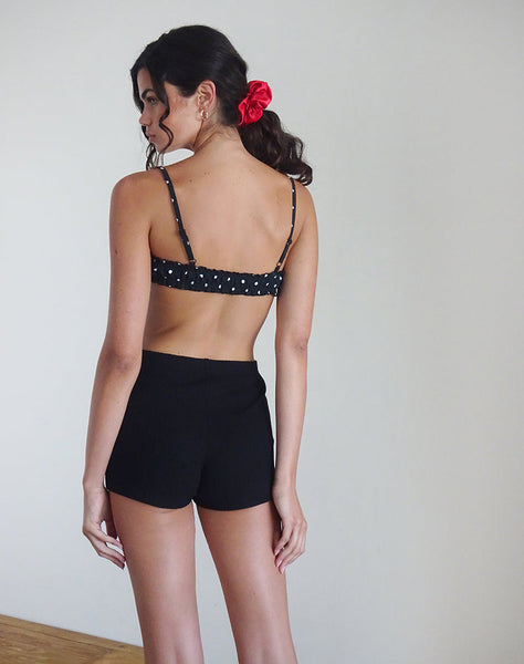 image of Kyomi Shorts in Ribbed Black