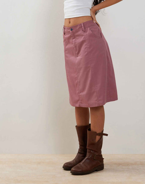 Image of Kyst Cargo Midi Skirt in Mauve