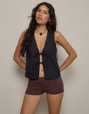 Image of MOTEL X JACQUIE Kayve Tie Front Top in Black