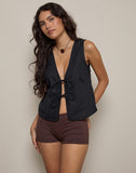 Image of MOTEL X JACQUIE Kayve Tie Front Top in Black