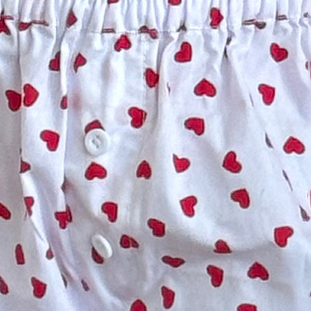 Laboxe Boxer Shorts in White Red Hearts