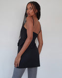 Image of Lacerta Bow Mini Dress in Tailoring Black