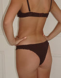 Image of Adrienne Thong in Jersey Chocolate with Pink Bow