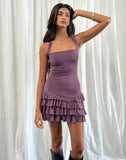 Image of Laine Halter Mini Dress in Slinky Mulberry