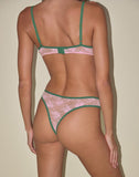 Image of Lakara Bra in Pink Mesh with Green Contrast Binding