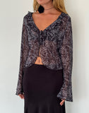 Image of Lakota Cardigan in Black Baroque Print