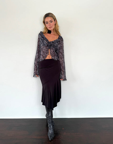 Image of Lakota Cardigan in Black Baroque Print