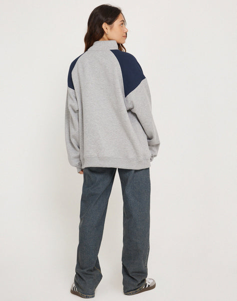 Image of Laksa Sweatshirt in Grey and Marl Navy