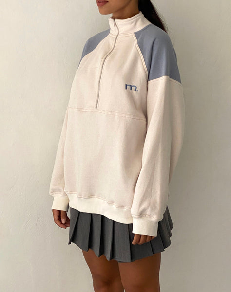 image of Laksa Sweatshirt in Winter White and Powder Blue