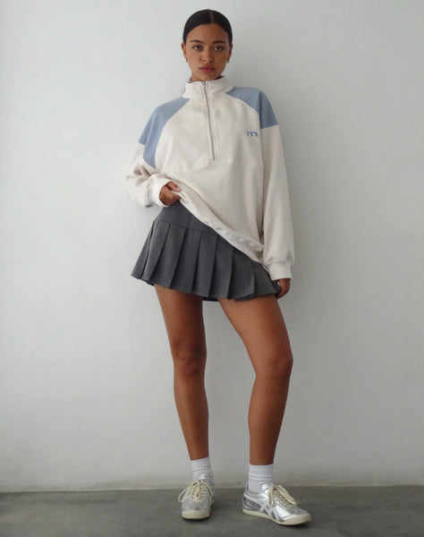 image of Laksa Sweatshirt in Winter White and Powder Blue