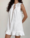 Image of Lalita Babydoll Mini Dress in Poplin White