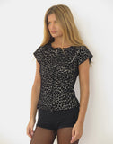 Image of Lamira Button Through Top in Black Giraffe Print