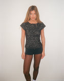 Image of Lamira Button Through Top in Black Giraffe Print