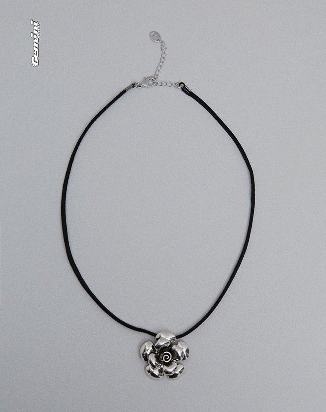 Image of Lana Cord Rose Necklace by Gemini Jewels