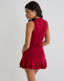 Image of Lanai Mini Dress in Rayon Jersey Adrenaline Red