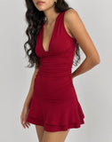 Image of Lanai Mini Dress in Rayon Jersey Adrenaline Red
