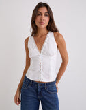 Image of Lasily Sleeveless Corset Top in White