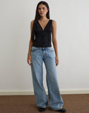 Image of Lasily V Neck Corset Top in Black