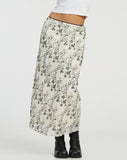 image of Lassie Maxi Skirt in Butterfly Vine Flock White