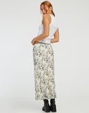 image of Lassie Maxi Skirt in Butterfly Vine Flock White