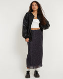 image of Lassie Maxi Skirt in Dark Ditsy Rose Black