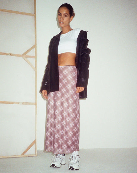 Masao Maxi Skirt in Parachute Black with White Stitch