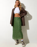 image of Lassie Midi Skirt in Wavy Daisy Green