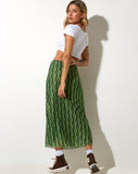 image of Lassie Midi Skirt in Wavy Daisy Green