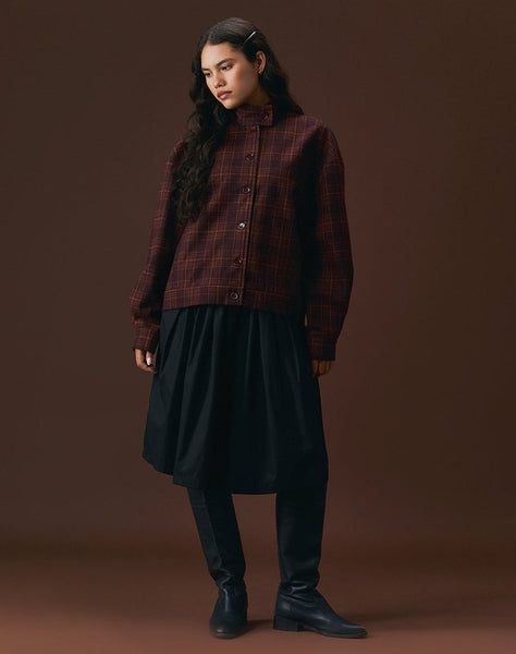 Image of Lastika Jacket in Check Dark Burgundy